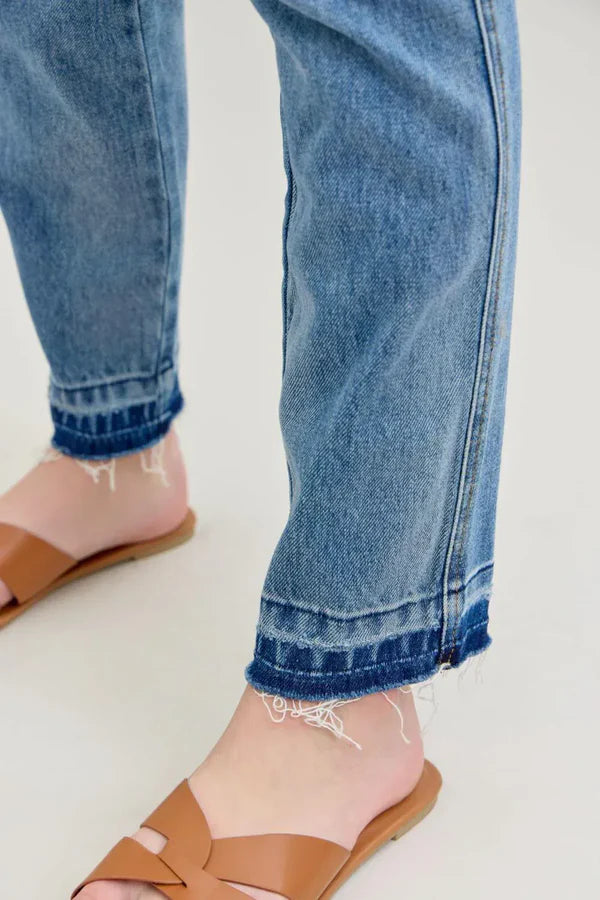 Judy Blue Full Size Mid Rise Rigid Magic Release Hem Jeans 88818