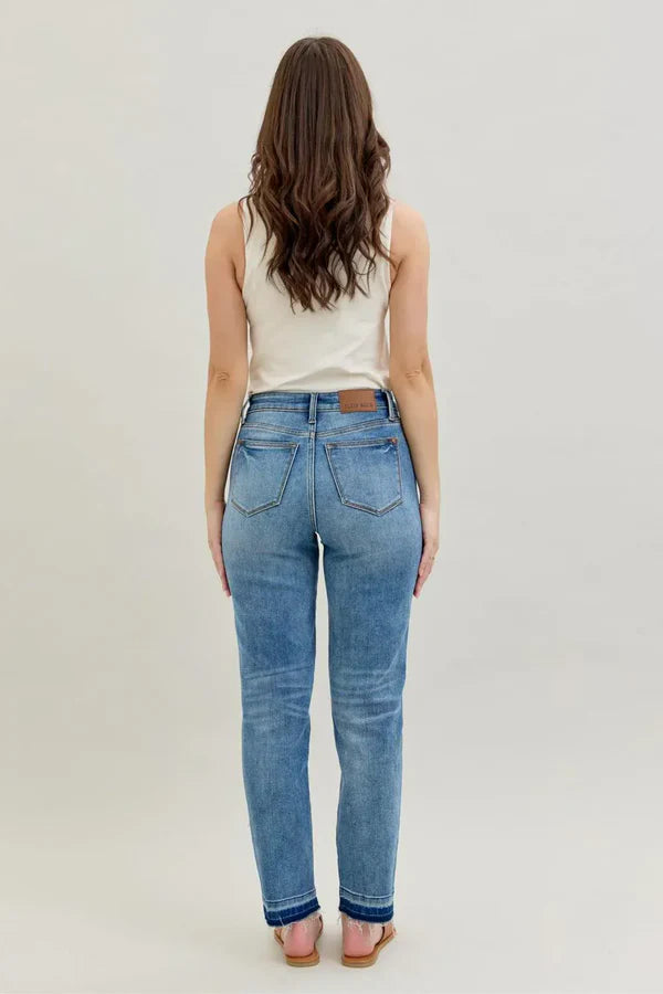 Judy Blue Full Size Mid Rise Rigid Magic Release Hem Jeans 88818