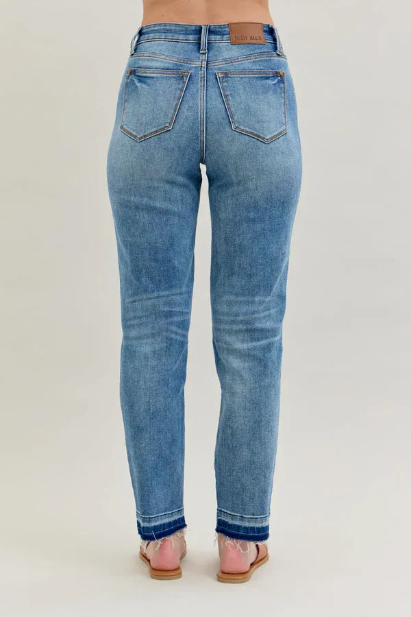 Judy Blue Full Size Mid Rise Rigid Magic Release Hem Jeans 88818