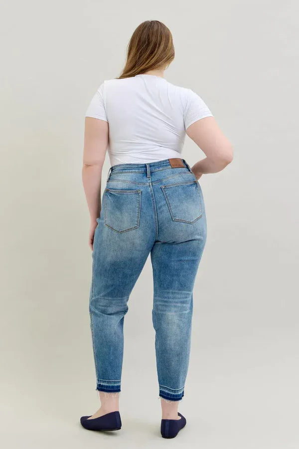 Judy Blue Full Size Mid Rise Rigid Magic Release Hem Jeans 88818